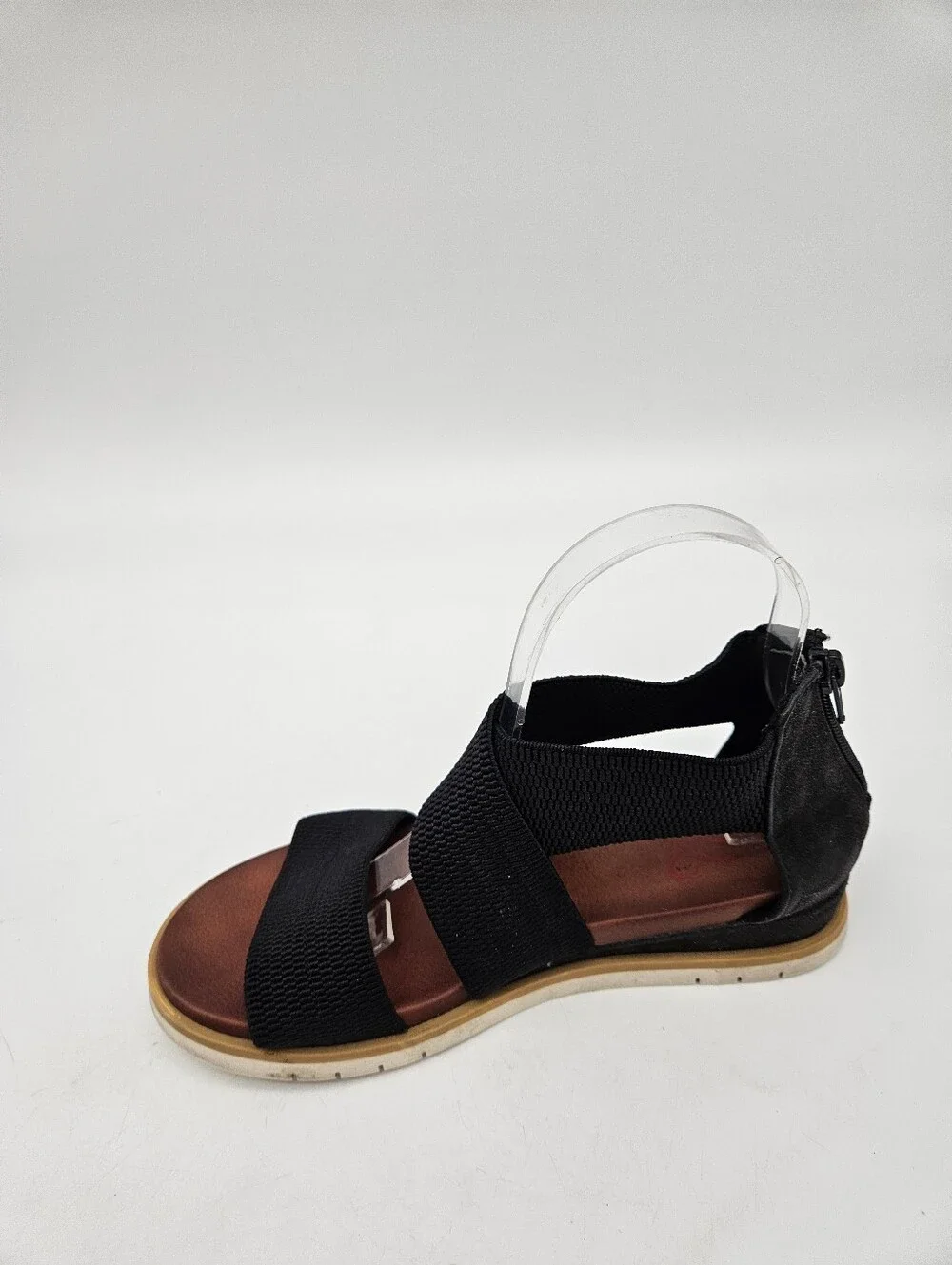 Mia Sandals Womens 7 Kattia Strappy Black Casual Comfort Open Toe Back Zipper